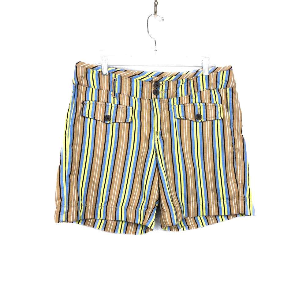 Hei Hei Shorts Size Large 10/12 (See Desc) Yellow Tan Stripe Anthro Boho Utlity